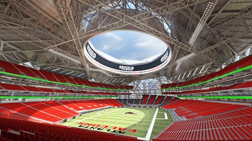 The stadium includes the world's largest 360 degree HD video screen
