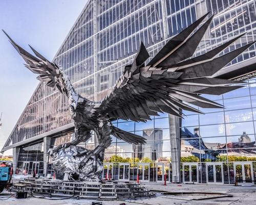 The statue, which represents the team’s signature falcon, is the biggest bird representation in the world