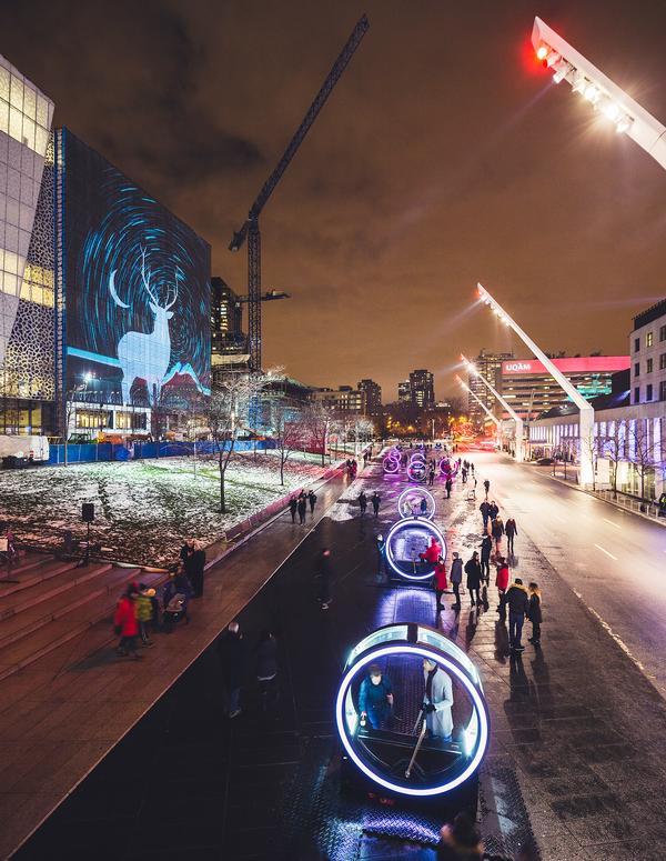 The Loop ‘mechanical poetry’ installation at Montreal’s Place des Festivals 