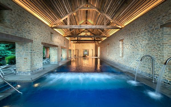 The spa features an indoor outdoor pool, steam room and sauna