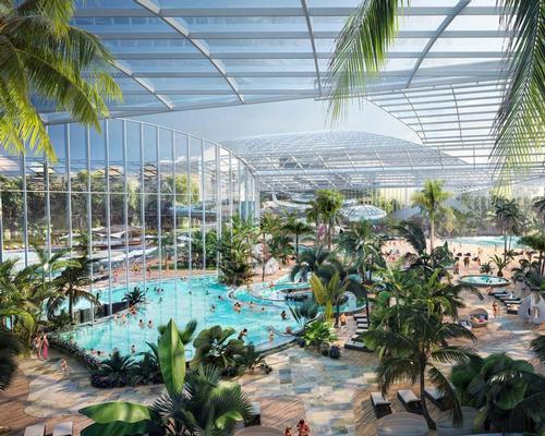 The £250m (US$308.6m, €274.4m) waterpark and spa project will combine hundreds of water-based activities with wellbeing treatments / Therme Group