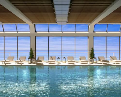 The saltwater pool is pumped directly from the North Atlantic ocean and is enriched with minerals and trace elements including salts / Alonso Designs