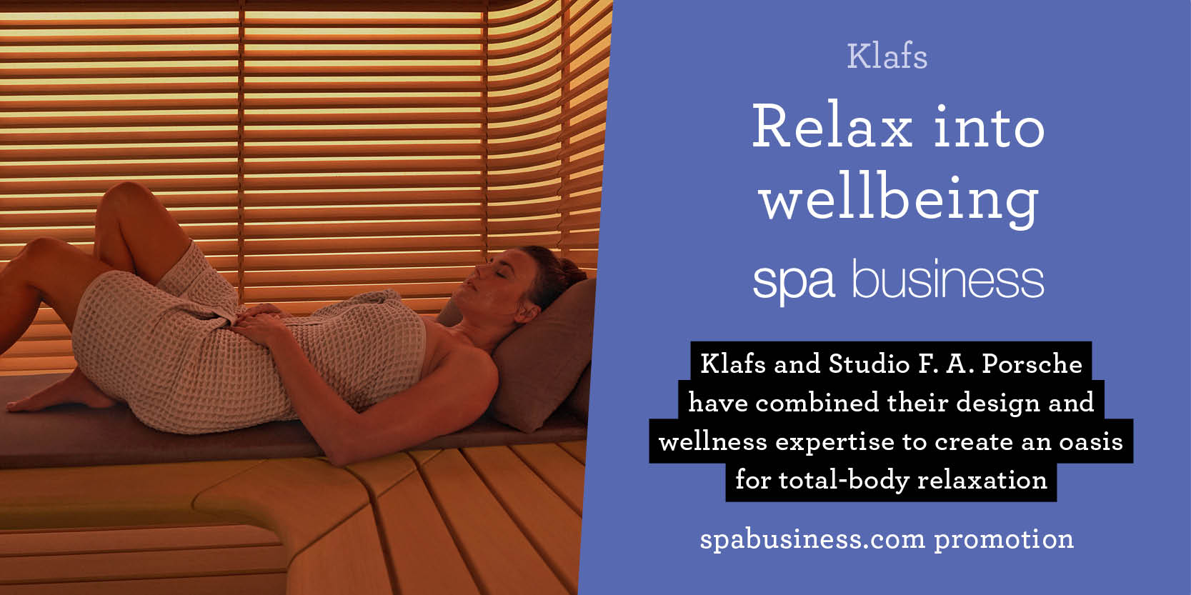 Promotion - Klafs: Relax into wellbeing | attractionsmanagement.com