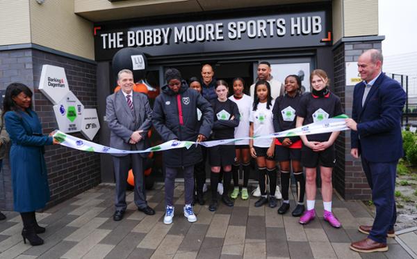 West Ham stars past and present open the Bobby Moore Sports Hub / photo: Safe Space Lockers / Jed Leicester