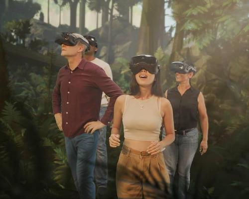 The attraction uses free-roaming VR