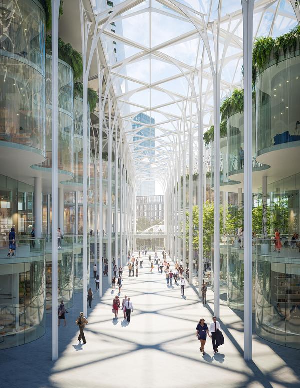 Peninsula Place’s 80ft-high Galleria will feature a range of pavement cafés, shops and restaurants