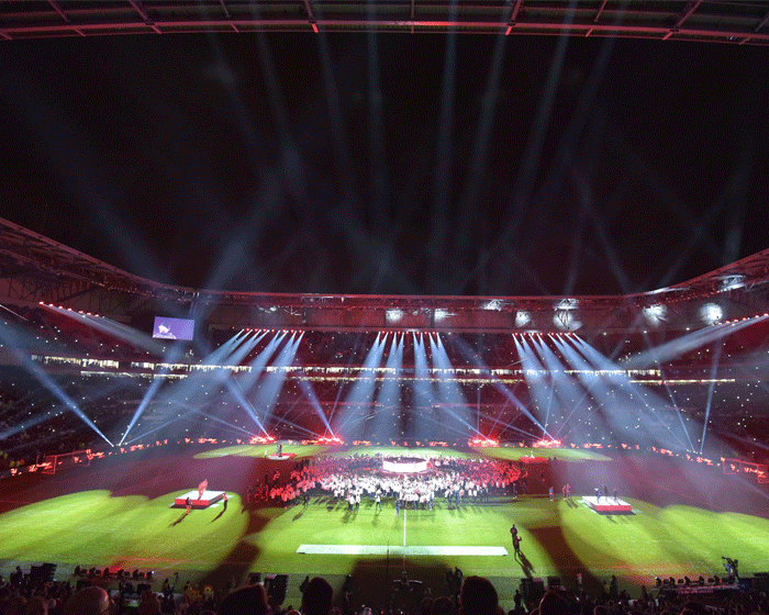 The new Grande Stade de Lyon opened with a spectacular light show / Nicolas Rodet