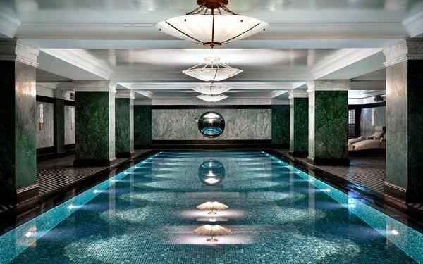 The Ned’s spa is built around the 20m indoor pool and also features a pink Moroccan hammam