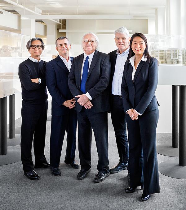 Meier with associate partners Dukho Yeon, Reynolds Logan, Bernhard Karpf and Vivian Lee in the NY office
