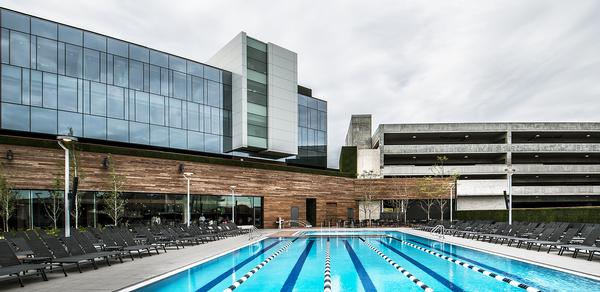 The outdoor pool will serve as an ice rink during the winter. The club also features an indoor pool