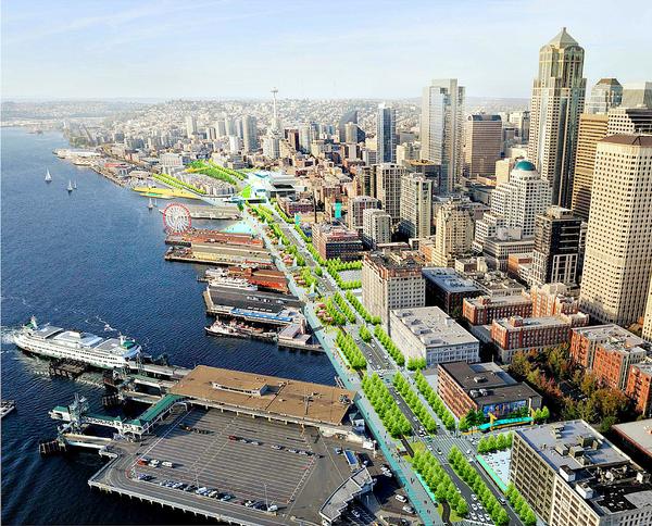The plans aim to reclaim the waterfront as a public space