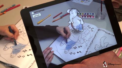 Using the app, users can draw a 2D image which will be shown in 3D form / Disney