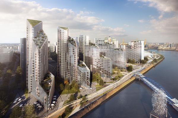 Greenwich Peninsula’s Upper Riverside features five towers and a 5km sculptural running trail