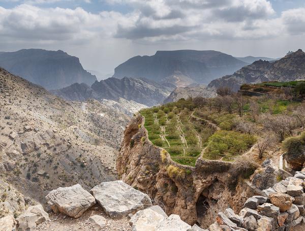 The Al Hajar Mountains in northern Oman, home to the Alila Jabal Akhdar hotel