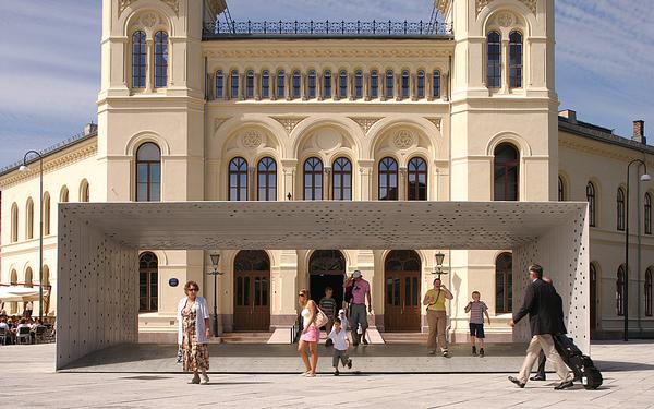 The Nobel Peace Center, in Oslo, Norway, entrance canopy