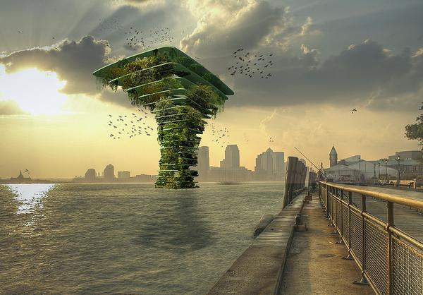Olthuis’ Sea Tree is a new concept for high density green space in cities, and would provide a floating habitat for flora and fauna