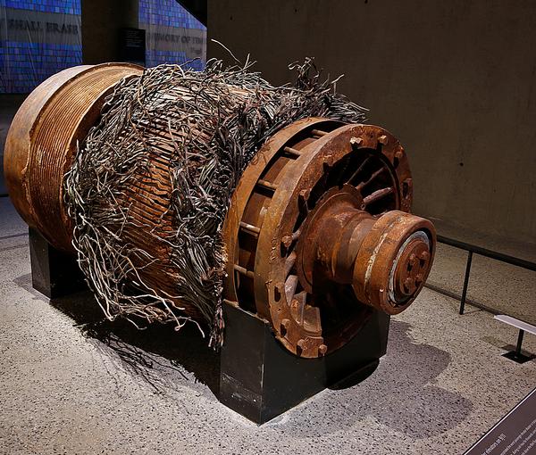 An elevator motor from the Twin Towers