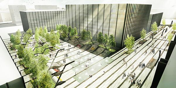 The mixed use Vilnius Plaza development will include a new public plaza