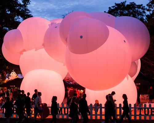 Bjarke Ingels Group design bouncy castle beer pavilion for Roskilde Music Festival