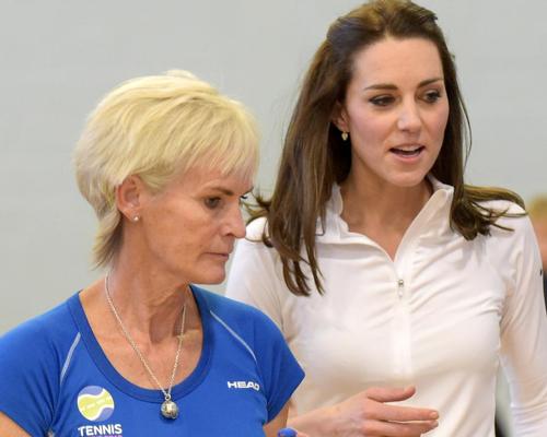 (L-R) Judy Murray and The Duchess of Cambridge led a fun-filled tennis session for children in Edinburgh