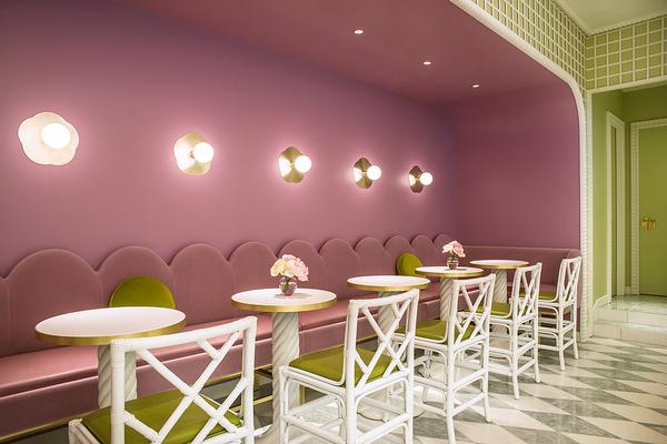 Mahdavi designed pastel interiors for the recently opened Laduree store and cafe in Tokyo
