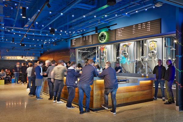 The stadium features a range of bars as well as an onsite craft beer microbrewery
