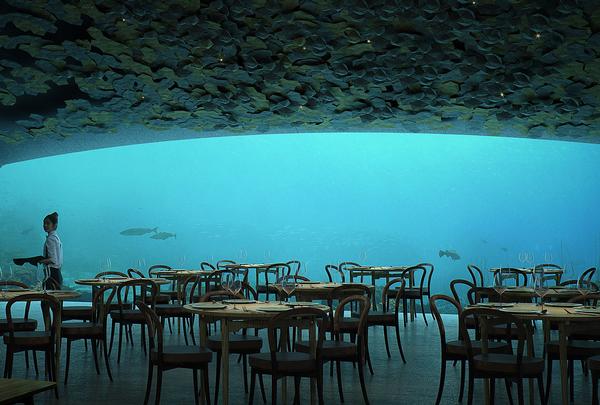 A huge acrylic 11m by 4m window frames the ever changing seascape outside the restaurant