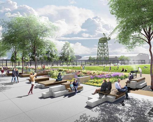 Aecom's San Francisco waterfront park incorporates colours and materials of port heritage